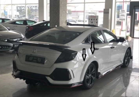 HONDA CIVIC FC5 2016-2020 IÇIN UYUMLU SEDAN CAMURLUK KABARTMA (DODIK)